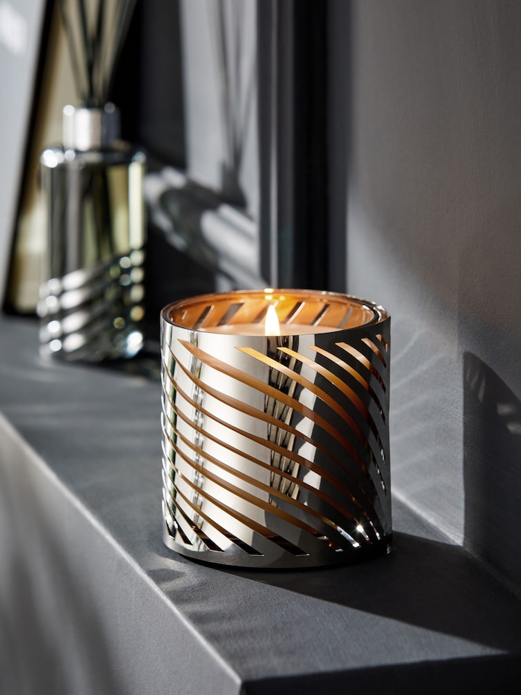 Silver Midnight Patchouli and Amber Single Wick Scented Candle - Image 1 of 3