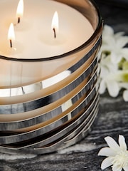 Silver Midnight Patchouli and Amber 3 Wick Scented Candle - Image 2 of 3