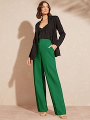 Love & Roses Green High Waist Wide Leg Tailored Trousers - Image 4 of 4