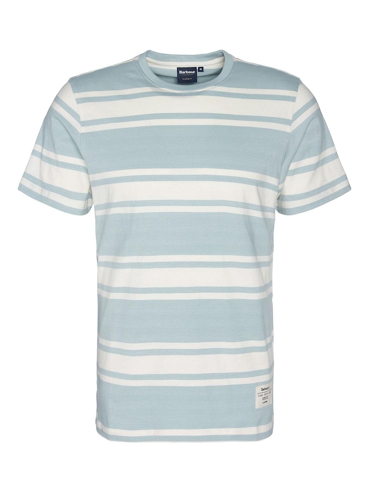 Barbour® Blue Chalk 100% Cotton Kilton Stripe T-Shirt - Image 6 of 6