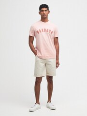 Barbour® Pink Mist 100% Cotton Terra Dye Logo T-Shirt - Image 3 of 5