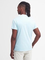 Barbour® Sky Blue 100% Cotton Terra Dye Logo T-Shirt - Image 2 of 5