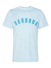 Barbour® Sky Blue 100% Cotton Terra Dye Logo T-Shirt - Image 5 of 5