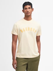 Barbour® Yellow Haze 100% Cotton Terra Dye Logo T-Shirt - Image 1 of 5