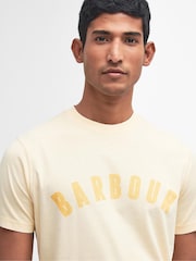 Barbour® Yellow Haze 100% Cotton Terra Dye Logo T-Shirt - Image 4 of 5