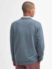 Barbour® Slate Grey Danby Varsity Logo 100% Cotton Crew Neck Sweatshirt - Image 2 of 5