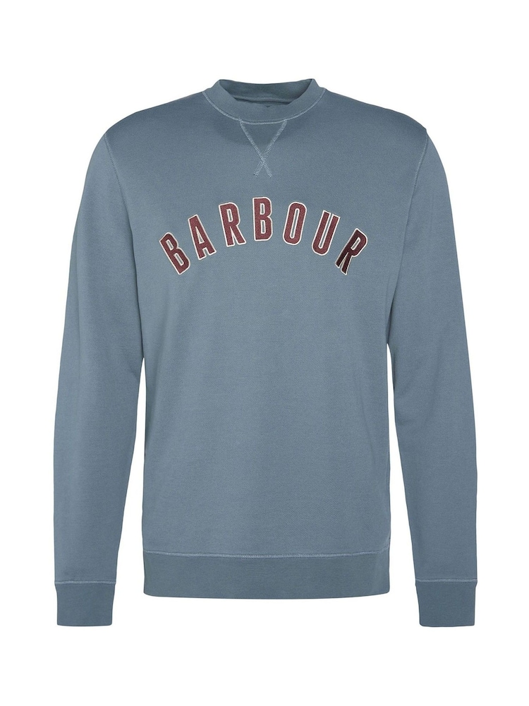 Barbour® Slate Grey Danby Varsity Logo 100% Cotton Crew Neck Sweatshirt - Image 5 of 5