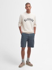 Barbour® Stone Danby Varsity Logo 100% Cotton Crew Neck Sweatshirt - Image 2 of 5