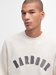 Barbour® Stone Danby Varsity Logo 100% Cotton Crew Neck Sweatshirt - Image 4 of 5