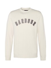 Barbour® Stone Danby Varsity Logo 100% Cotton Crew Neck Sweatshirt - Image 5 of 5
