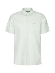 Barbour® Foam Green Terra Dye Cotton Linen Blend Short Sleeve Shirt - Image 7 of 10
