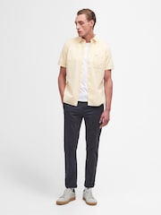 Barbour® Yellow Haze Terra Dye Cotton Linen Blend Short Sleeve Shirt - Image 3 of 6