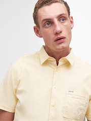 Barbour® Yellow Haze Terra Dye Cotton Linen Blend Short Sleeve Shirt - Image 4 of 6