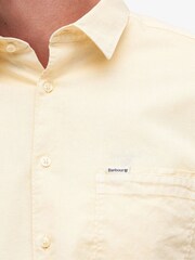 Barbour® Yellow Haze Terra Dye Cotton Linen Blend Short Sleeve Shirt - Image 5 of 6