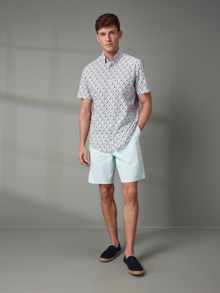 Mint Green Straight Fit Stretch Chinos Shorts - Image 1 of 7
