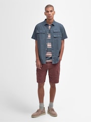 Barbour® Slate Grey Catterick Utility Short Sleeve 100% Cotton Shirt - Image 3 of 6
