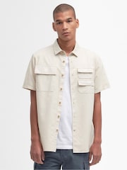 Barbour® Stone Catterick Utility Short Sleeve 100% Cotton Shirt - Image 1 of 6