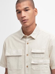 Barbour® Stone Catterick Utility Short Sleeve 100% Cotton Shirt - Image 4 of 6