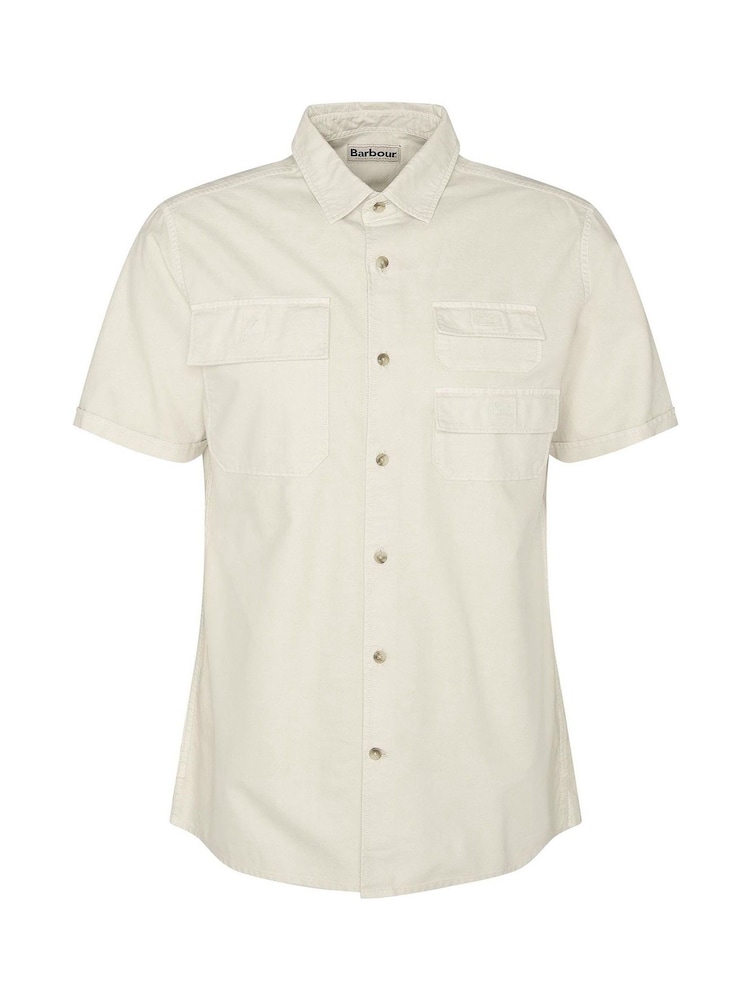 Barbour® Stone Catterick Utility Short Sleeve 100% Cotton Shirt - Image 6 of 6