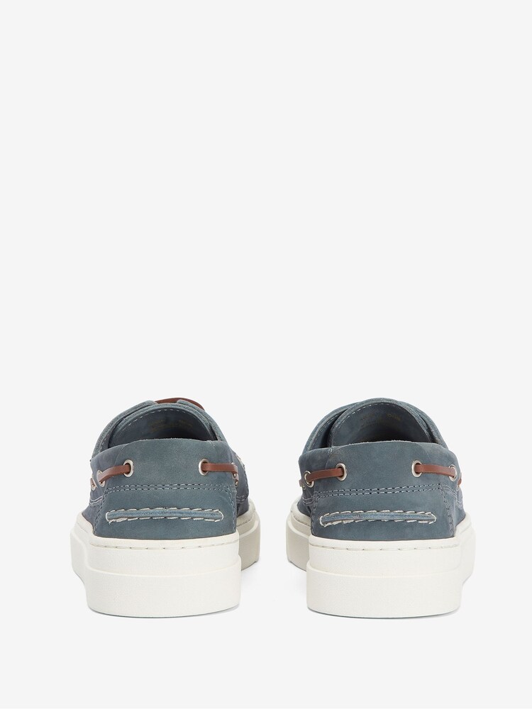 Barbour® Slate Grey Bosun Boat Shoes - Image 2 of 5 Barbour® Slate Grey Bosun Boat Shoes - Image 2 of 5