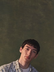 Barbour® Green Jackstone Leaf Print Short Sleeve 100% Cotton Shirt - Image 2 of 9