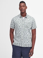 Barbour® Green Jackstone Leaf Print Short Sleeve 100% Cotton Shirt - Image 4 of 9