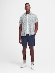 Barbour® Green Jackstone Leaf Print Short Sleeve 100% Cotton Shirt - Image 6 of 9