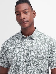 Barbour® Green Jackstone Leaf Print Short Sleeve 100% Cotton Shirt - Image 7 of 9