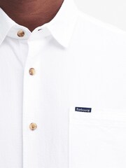Barbour® White Thermond Seersucker Short Sleeve 100% Cotton Shirt - Image 11 of 13