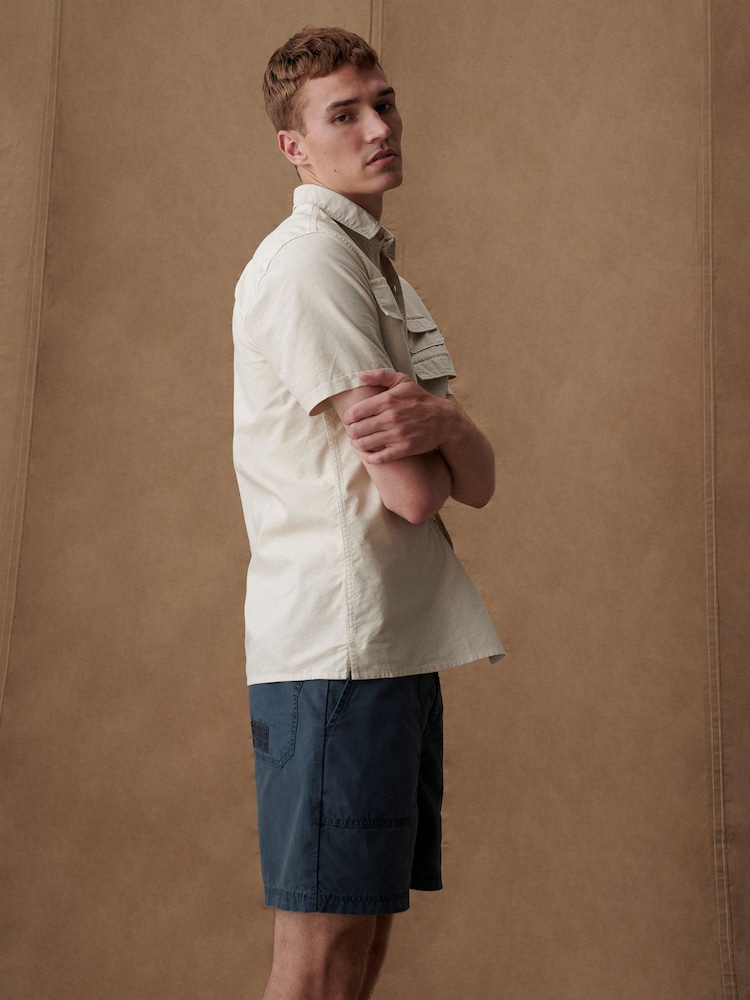 Barbour® White Thermond Seersucker Short Sleeve 100% Cotton Shirt - Image 2 of 13