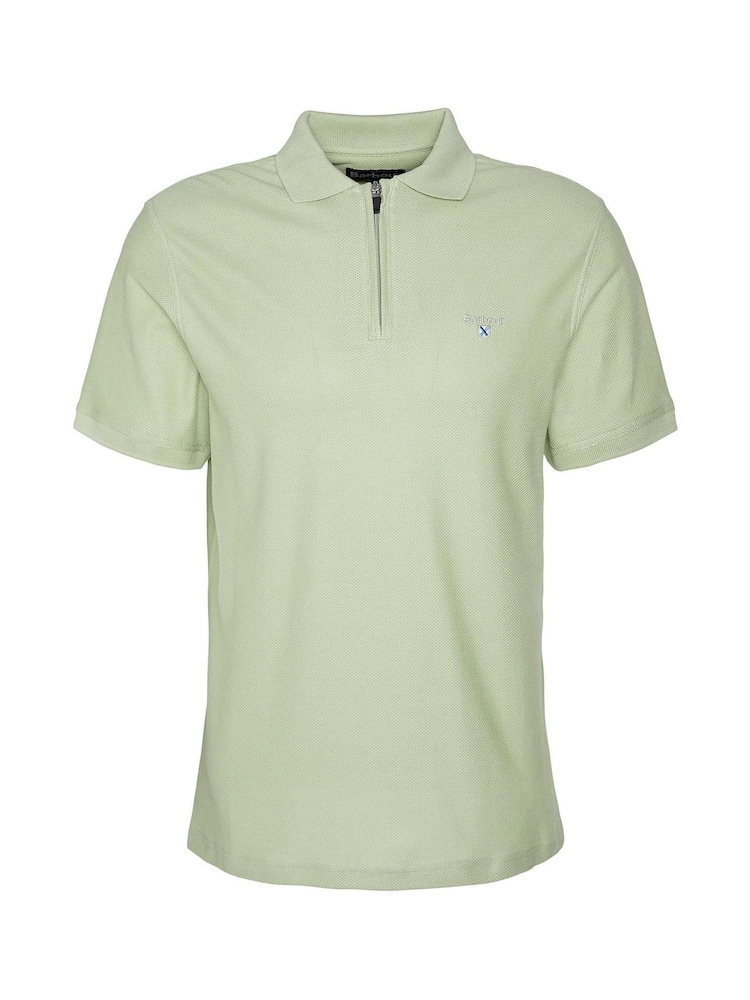 Barbour® Vintage Green Wadworth Zip Neck 100% Cotton Polo Shirt - Image 6 of 6 Barbour® Vintage Green Wadworth Zip Neck 100% Cotton Polo Shirt - Image 6 of 6