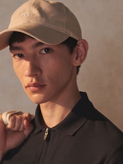 Barbour® Navy Blue Wadworth Zip Neck 100% Cotton Polo Shirt - Image 5 of 8