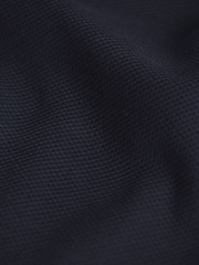 Barbour® Navy Blue Wadworth Zip Neck 100% Cotton Polo Shirt - Image 6 of 8