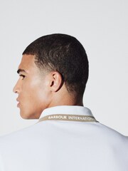 Barbour® International 100% Cotton Smith Zip Neck White Polo Shirt - Image 3 of 6