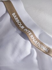 Barbour® International 100% Cotton Smith Zip Neck White Polo Shirt - Image 4 of 6