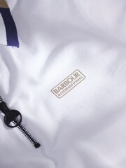 Barbour® International 100% Cotton Smith Zip Neck White Polo Shirt - Image 6 of 6