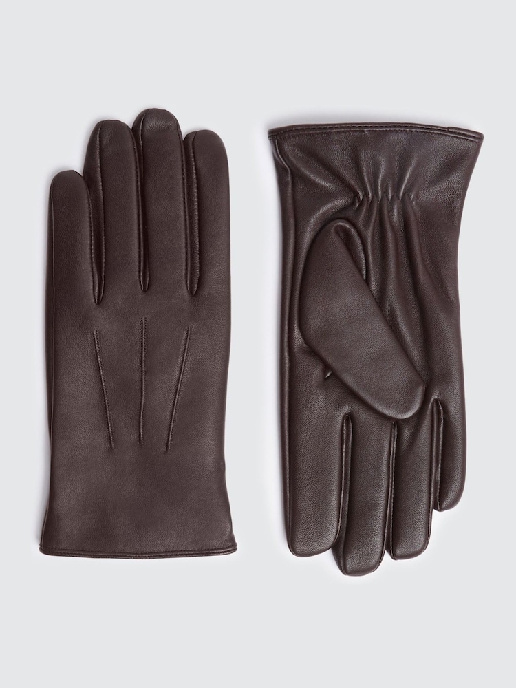 MOSS Brown Chocolate Leather Gloves - Image 1 of 3