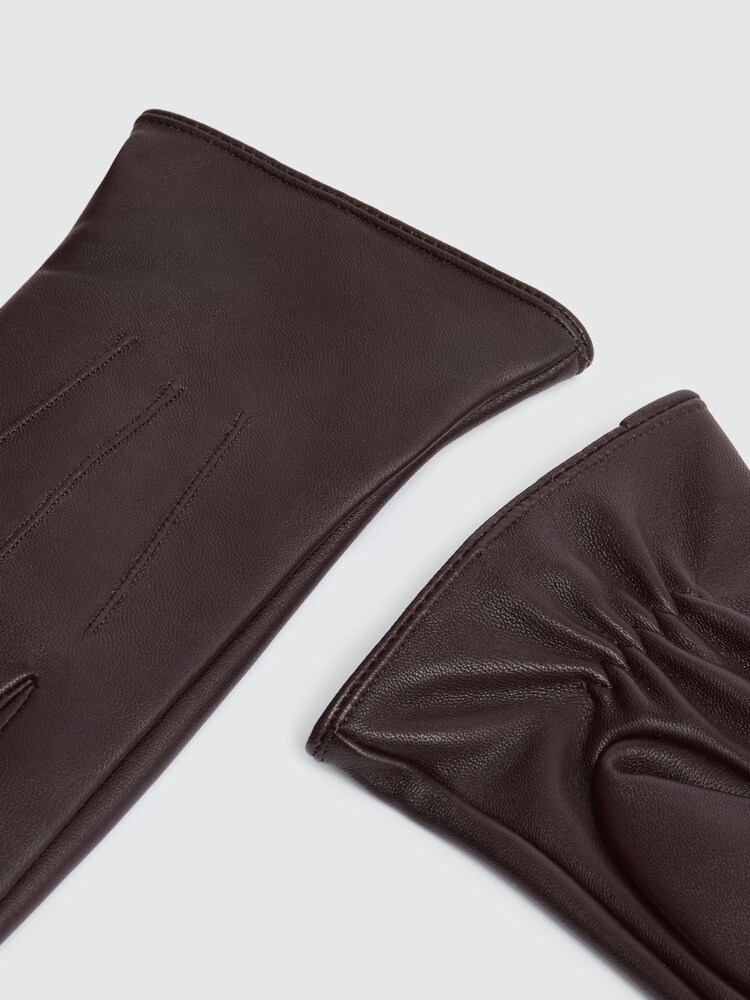 MOSS Brown Chocolate Leather Gloves - Image 2 of 3