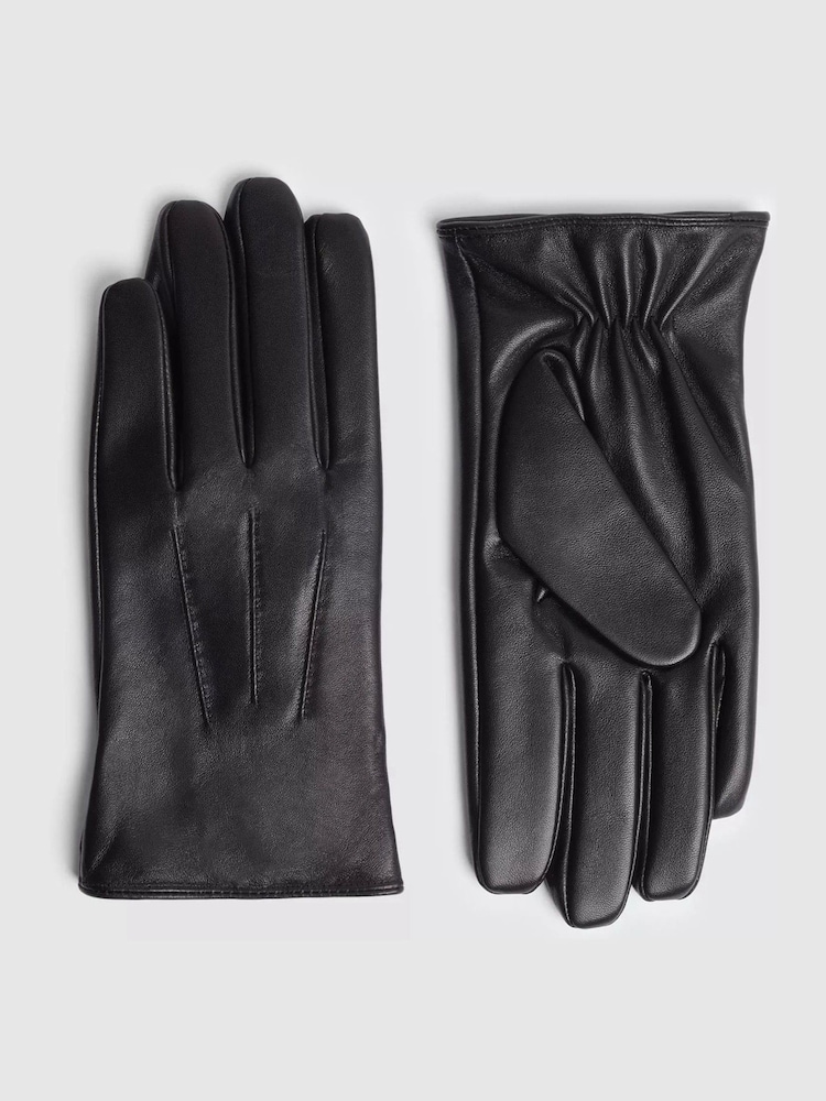 MOSS Black Chocolate Leather Gloves - Image 1 of 2