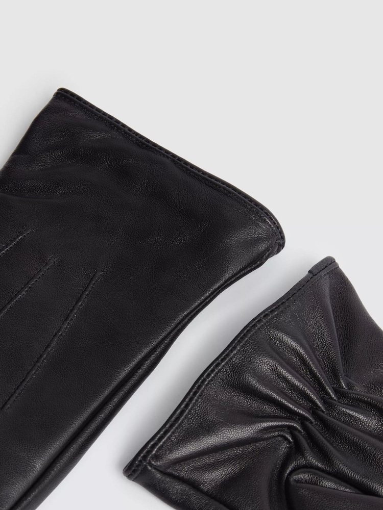 MOSS Black Chocolate Leather Gloves - Image 2 of 2