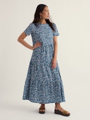 Seasalt Cornwall Green Short Sleeve Line Strokes Dress - Image 2 of 5