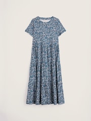 Seasalt Cornwall Green Short Sleeve Line Strokes Dress - Image 4 of 5