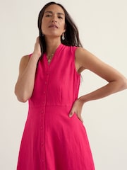Seasalt Cornwall Pink Sleeveless Carved Wood Dress - Image 2 of 5
