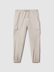 Reiss Stone Lavenham Technical Drawstring Cargo Trousers - Image 2 of 7