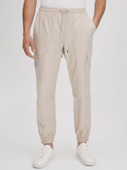 Reiss Stone Lavenham Technical Drawstring Cargo Trousers - Image 6 of 7