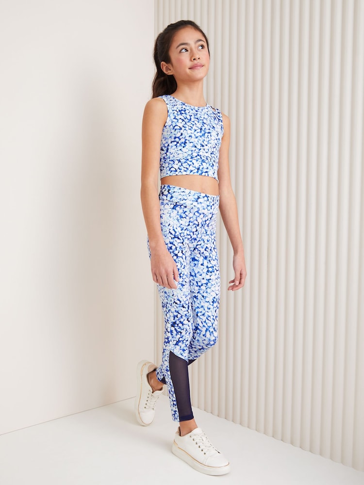 Lipsy Blue Printed High Waist Active Legging - Image 2 of 3
