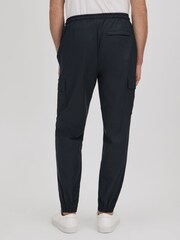 Reiss Navy Lavenham Technical Drawstring Cargo Trousers - Image 5 of 7