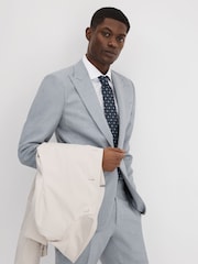 Шерстяной однобортный пиджак узкого кроя Reiss Dandy - Изображение 1 из 7