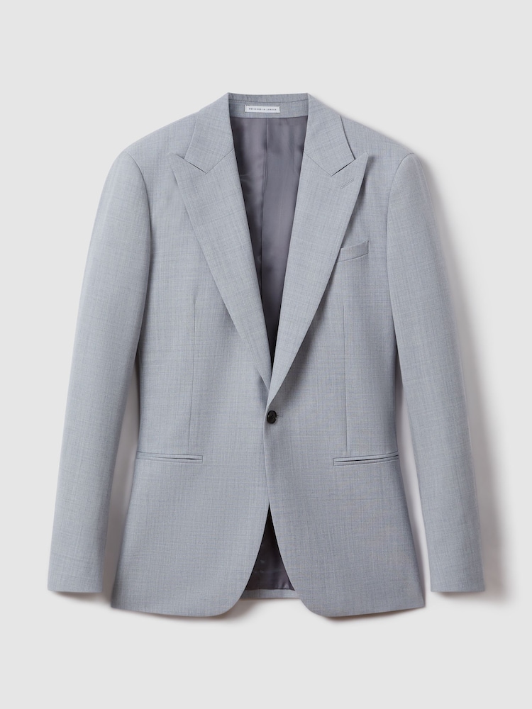 Шерстяной однобортный пиджак узкого кроя Reiss Dandy - Изображение 2 из 7