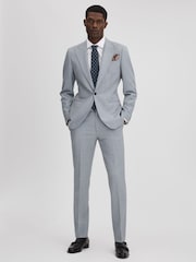 Шерстяной однобортный пиджак узкого кроя Reiss Dandy - Изображение 3 из 7